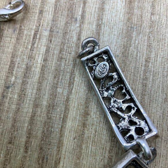 Premier Designs Heart Filigree Panel Link Silver Tone Bracelet - Picture 4 of 9